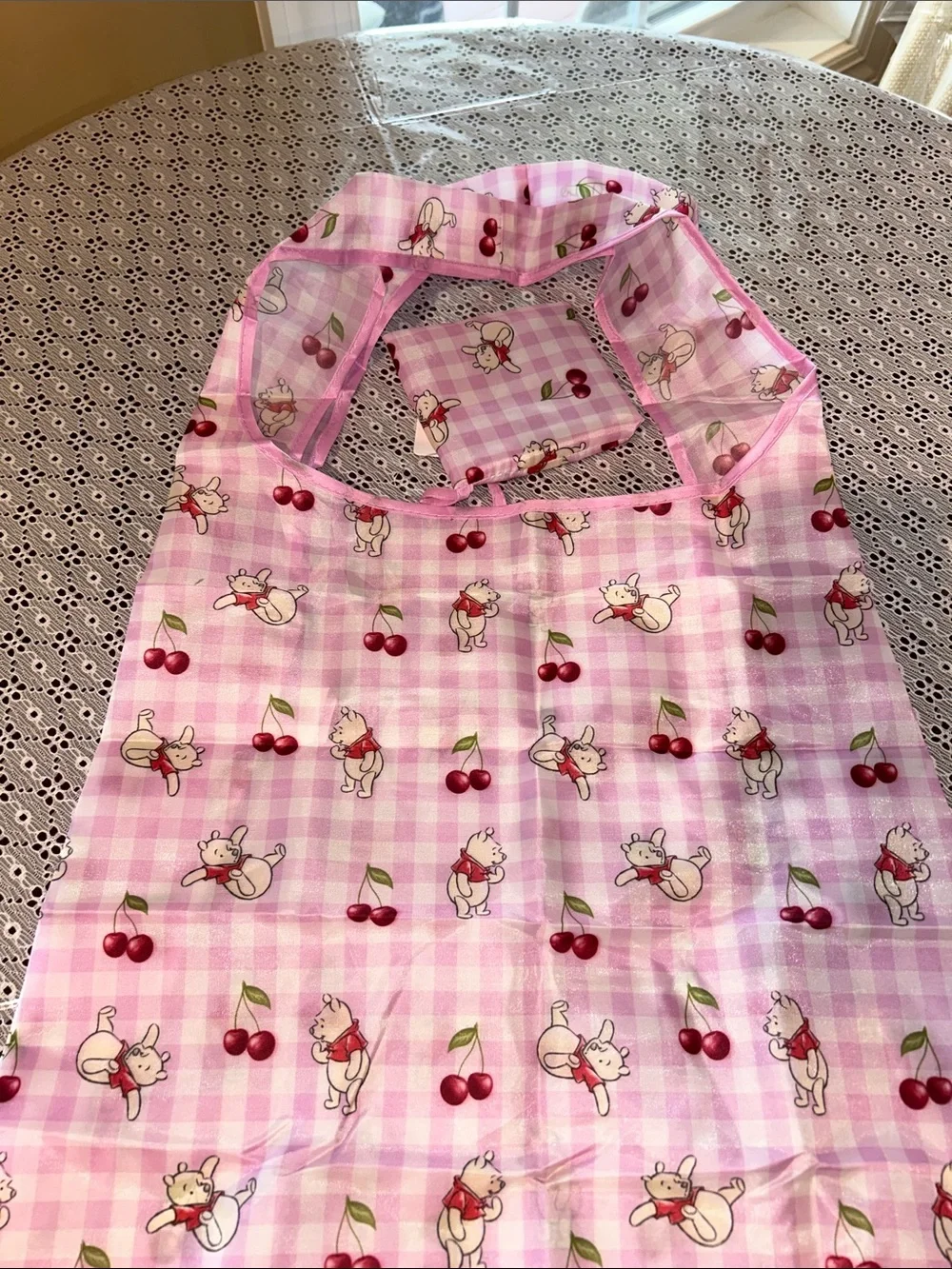 Winnie the Pooh& Cherry Pink Foldable Tote Bag
